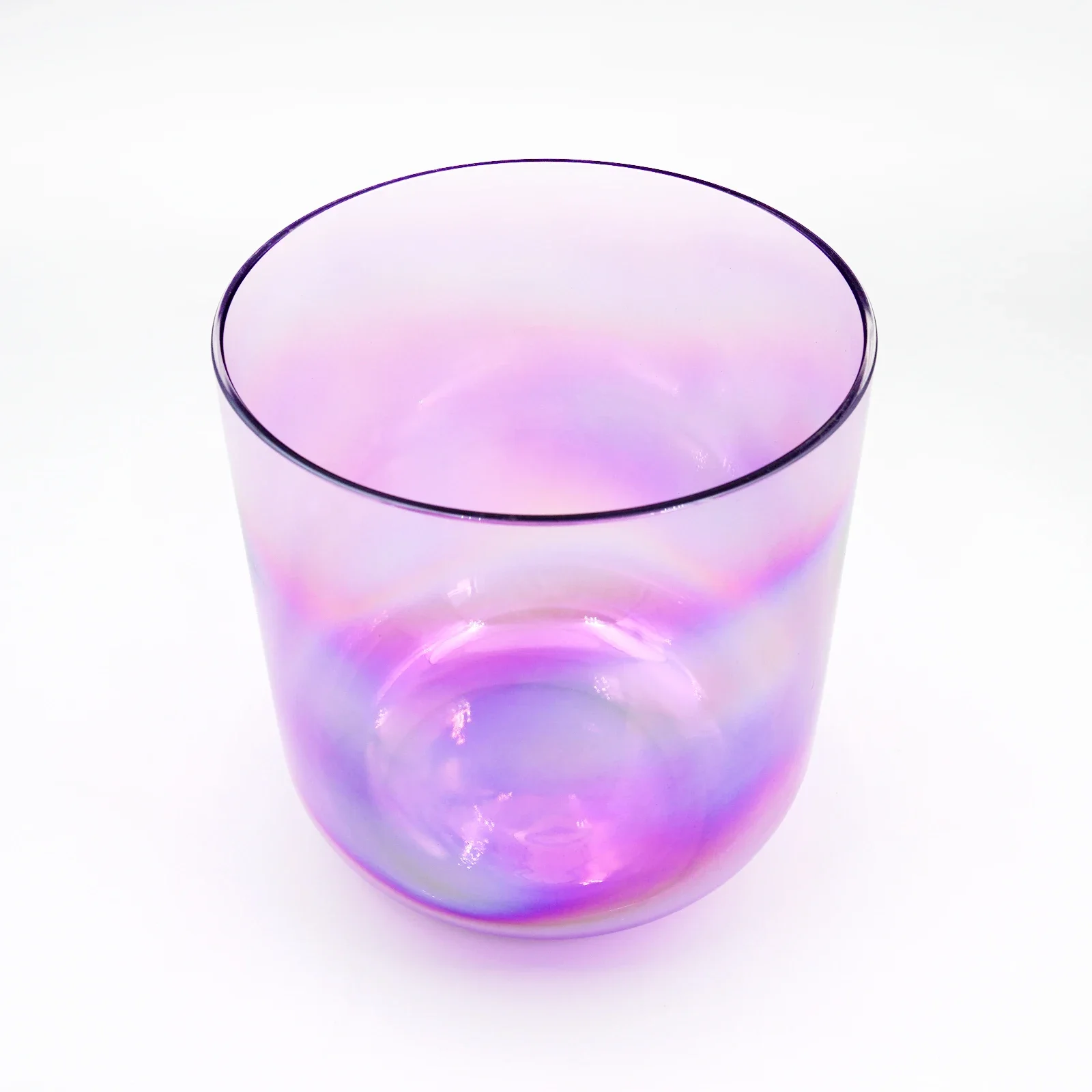 6 Inch Random Note Purple Natural Cosmic Light Alchemy Crystal Singing Bowl for Sound Healing with Free Mallet and O-ring