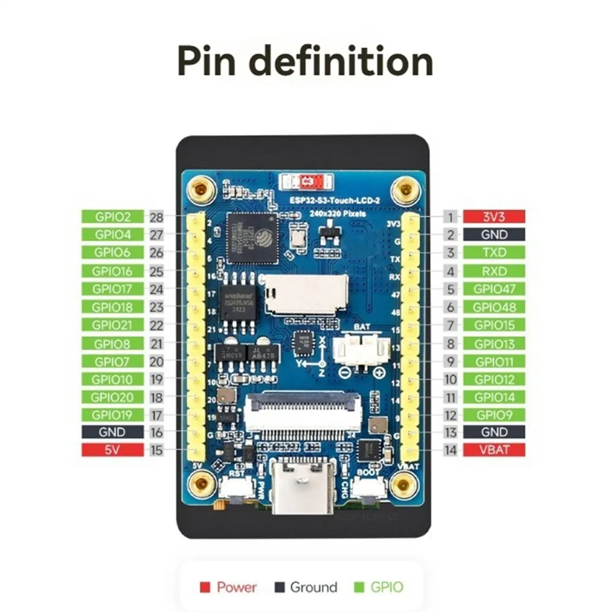 ESP32-S3 2 بوصة لوحة تطوير العرض 480x640 RGB شاشة عرض تعمل باللمس بالسعة تدعم واي فاي وبلوتوث #6