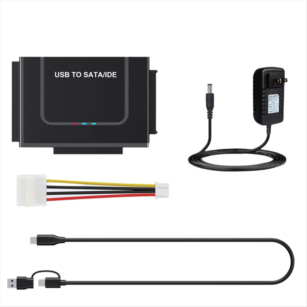 N86R USB to SATA/IDE Adapter SATA USB Hard Drive Cable Adapter for 2.5inch and 3.5inch SATA Solid State Disk US Plug