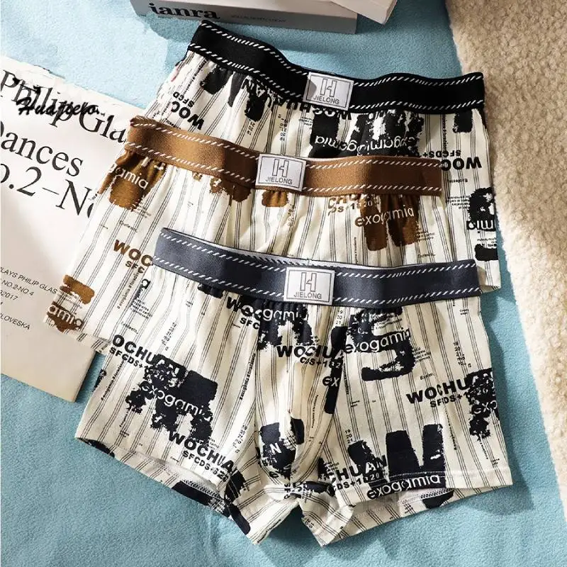

Мужское нижнее белье-боксеры, мужские трусы-боксеры для мужчин, хлопковые мужские трусы с принтом, удобные боксеры Homme