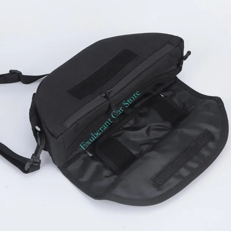 Motorcycle Handlebar Storage Bag Clear Viewing Panel and Zippered Fabric for Phone Keys Cards and Small Items