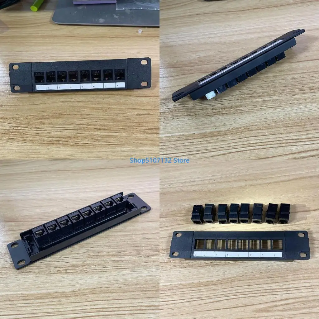 

87HD 8 Port Cat6 Wallmount Patch Panel 10G Support 1U Patch Panel UTP 19-Inch