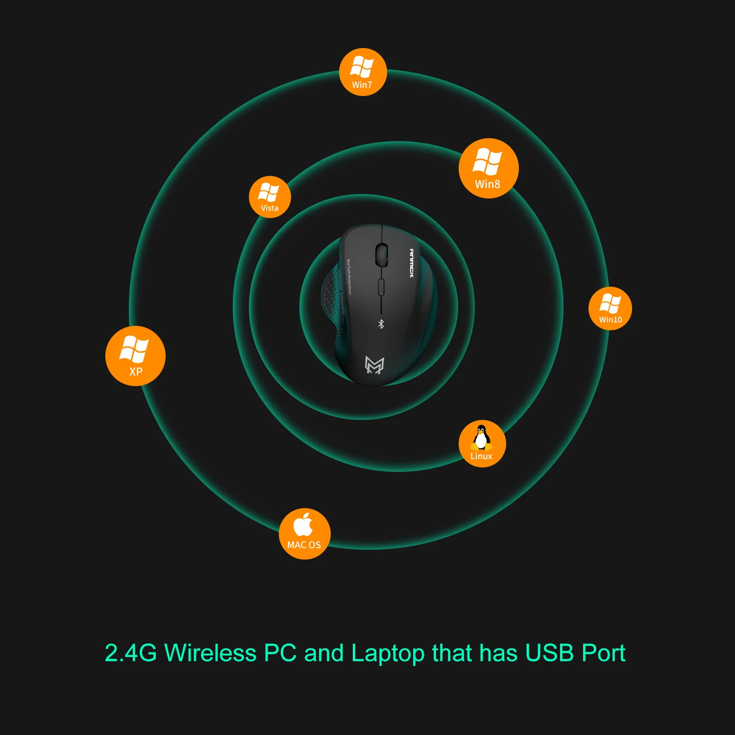 Ratón inalámbrico para juegos con Bluetooth, Mouse Vertical silencioso para pc, recargable, Mini, USB, inalámbrico, gergonómico para computadora portátil Xi