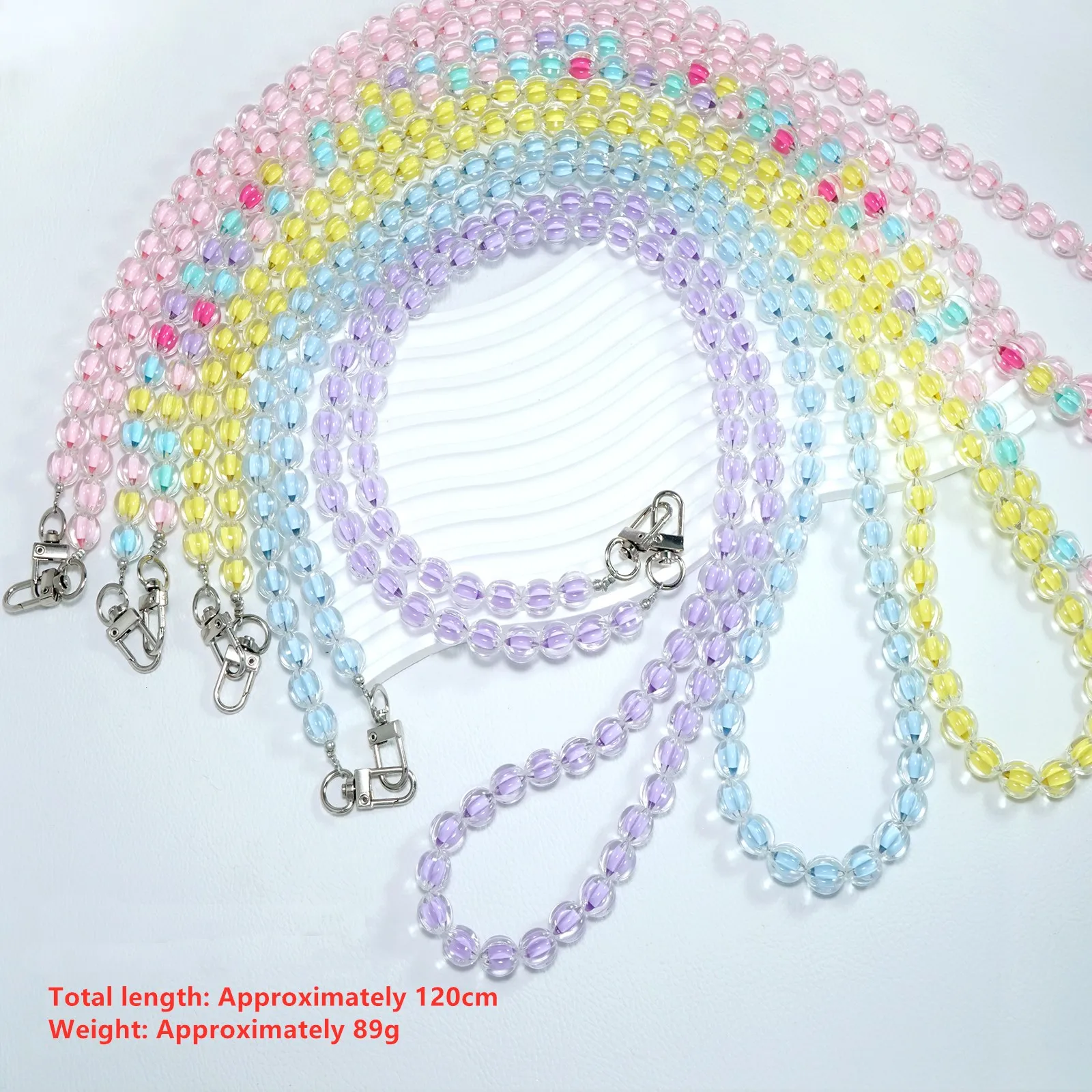 

Mobile phone lanyard fashion crossbody chain colorful crystal ball chain long chain bag anti loss chain