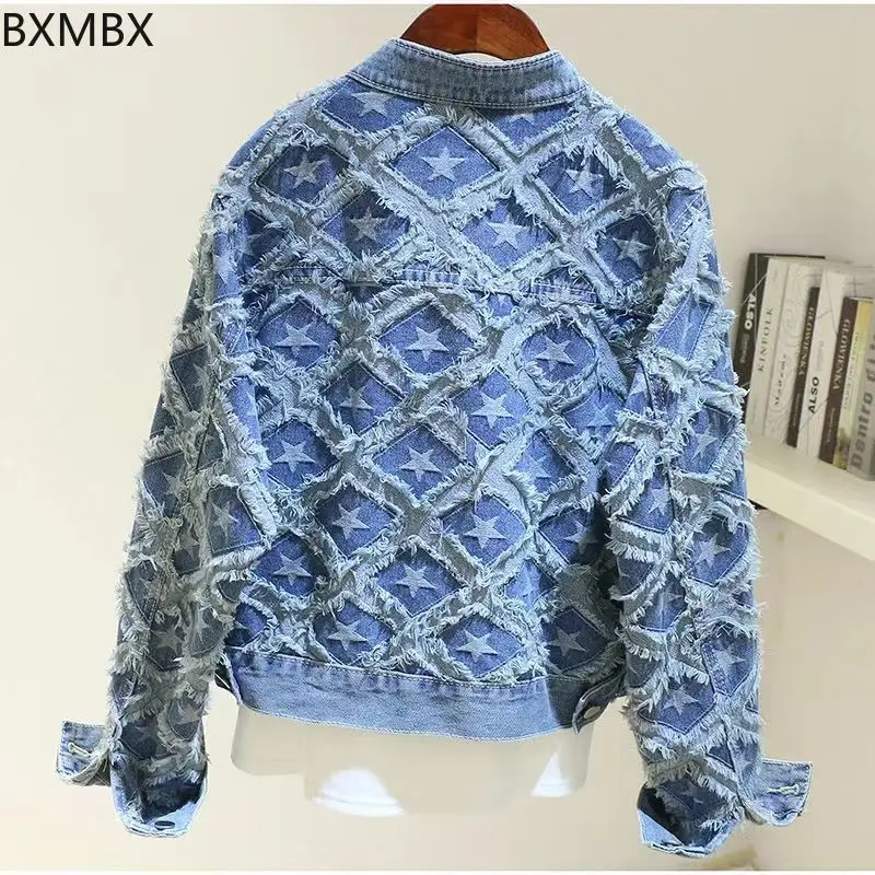 Denim jacket women's short 2025 spring and autumn models new personalized fashion jacket top tide