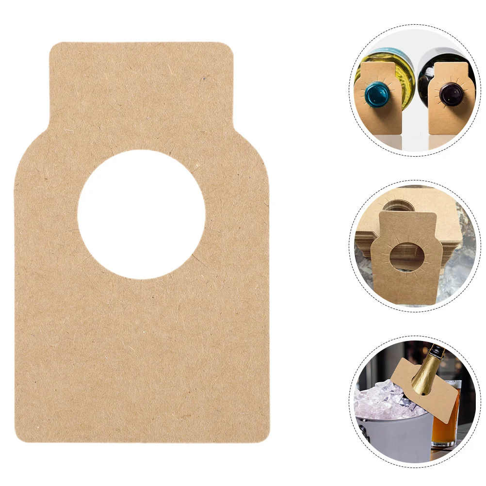 

200Pcs Wine Bottle Tags Reusable Kraft Paper Double Side Blank DIY Wine Cellar Hanging Bottle Labels Double Side Tag