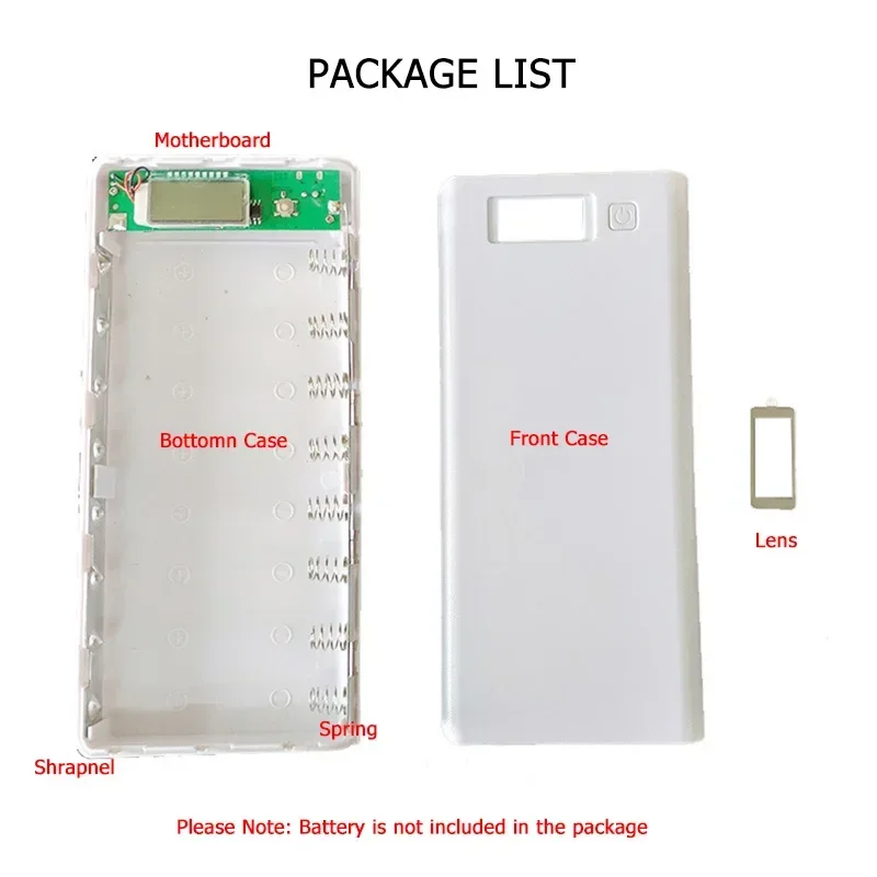 المزدوج USB مايكرو USB نوع C علبة صندوق شحن بطارية الهاتف المحمول شاحن لتقوم بها بنفسك 8*18650 قذيفة آيفون شاومي هواوي سامسونج