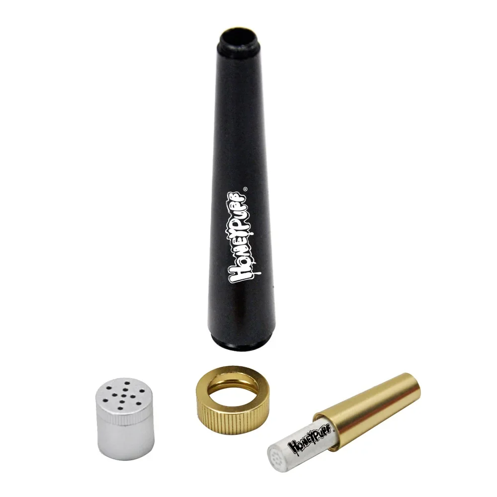Metal Cone Smoking Pipe with 6MM Activated Carbon Filter Removable Burning Pipes