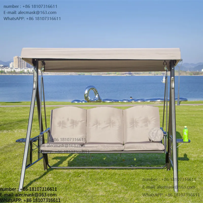 

Уличные качели-кресло, садовое кресло, подвесные качели из кованого железа синего цвета на три места, подвесное кресло, уличная мебель, садовые качели-качалки