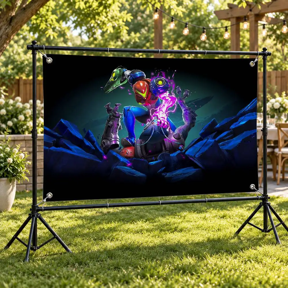 Video Game Metroid Aesthetic Wall Tapestry Flag Printed Wall Hanging Living Room Party Outdoor Decor