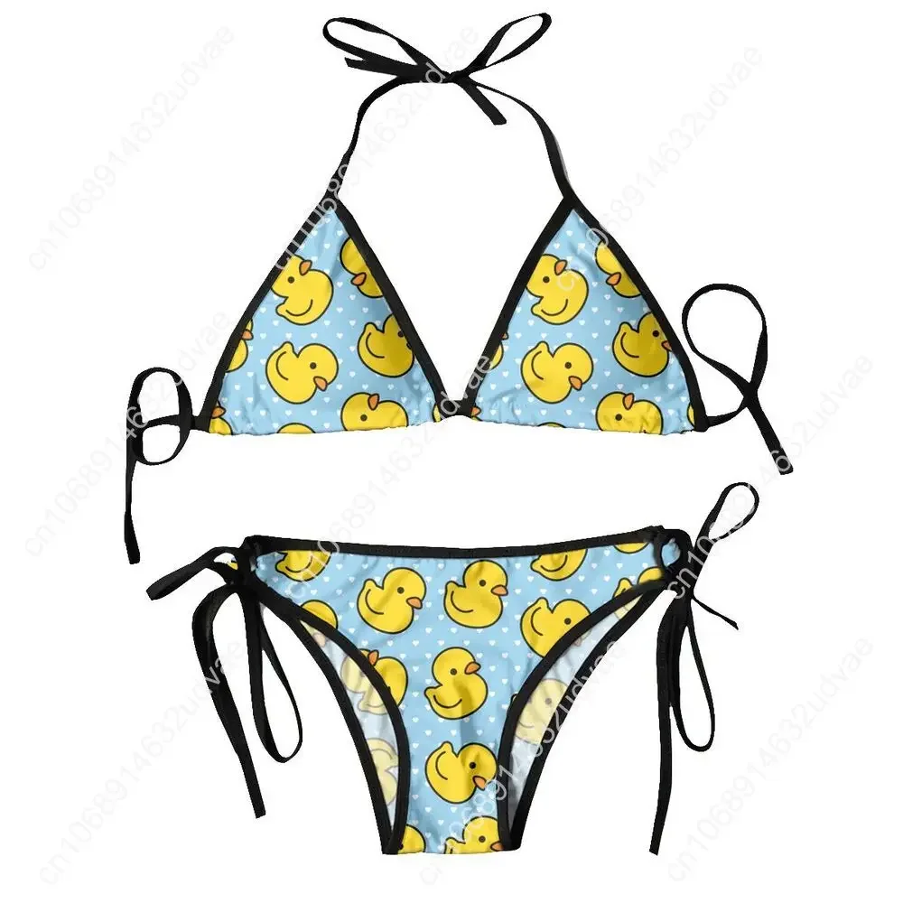 Bikini Femme 2024 Luxe Cartoon Cute Duck Two Piece Women's Set view 4