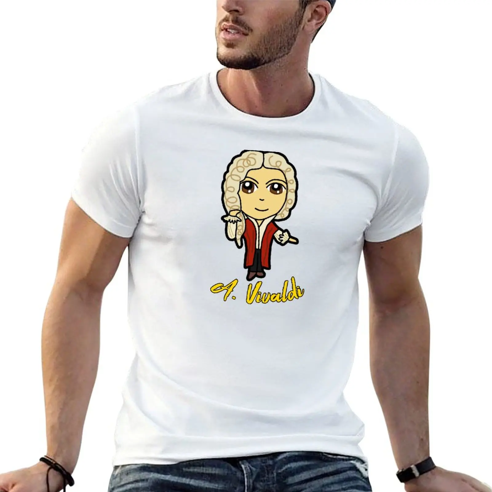 Chibi Classical Composers: Vivaldi T-Shirt Large Size Short Sleeve T-Shirt