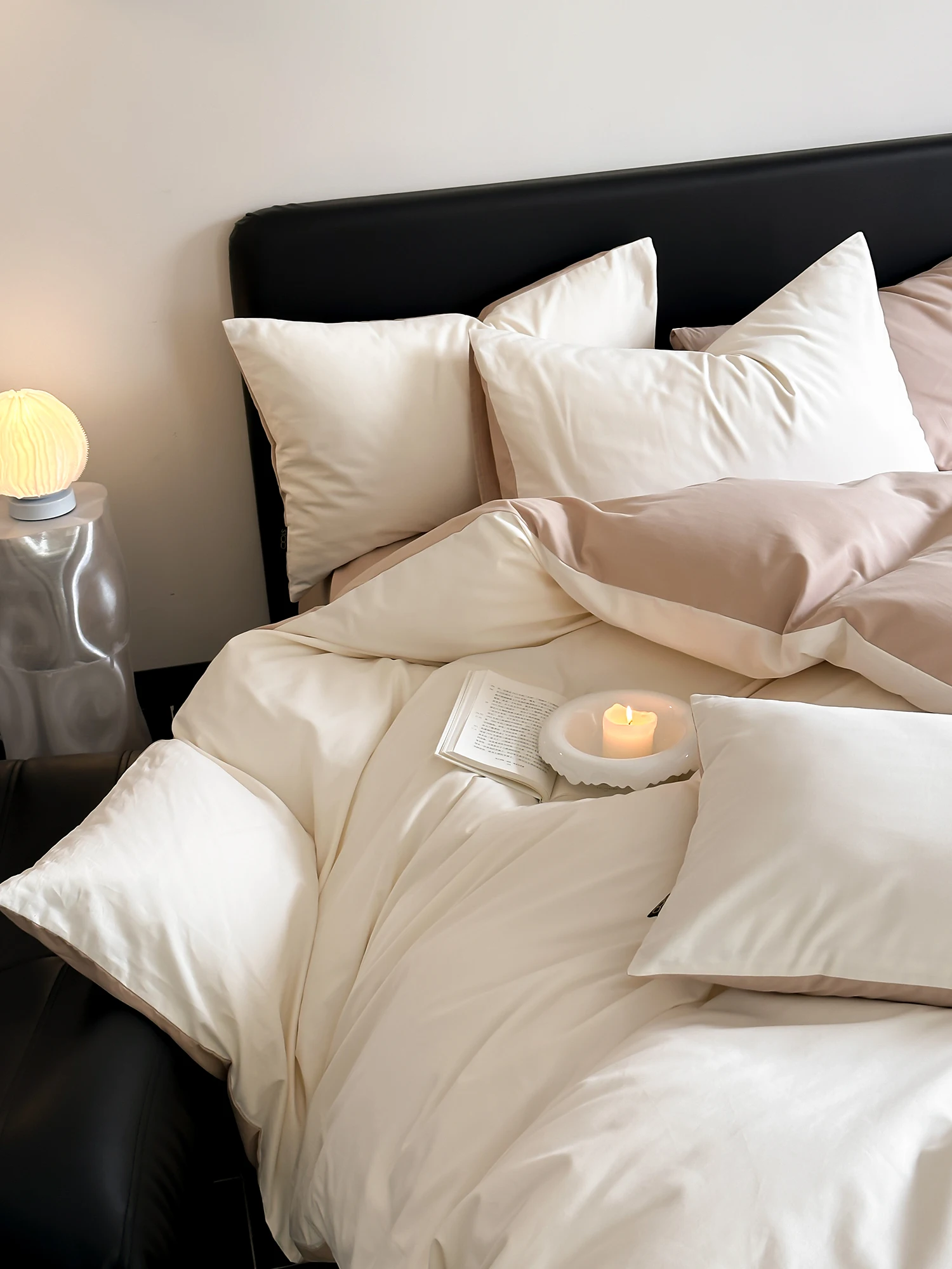  100% Cotton Brushed Bedding Set Pure Color Bed Sheet Bed Skirt Style Double Panel Home Use Three Or Four Piece Suite