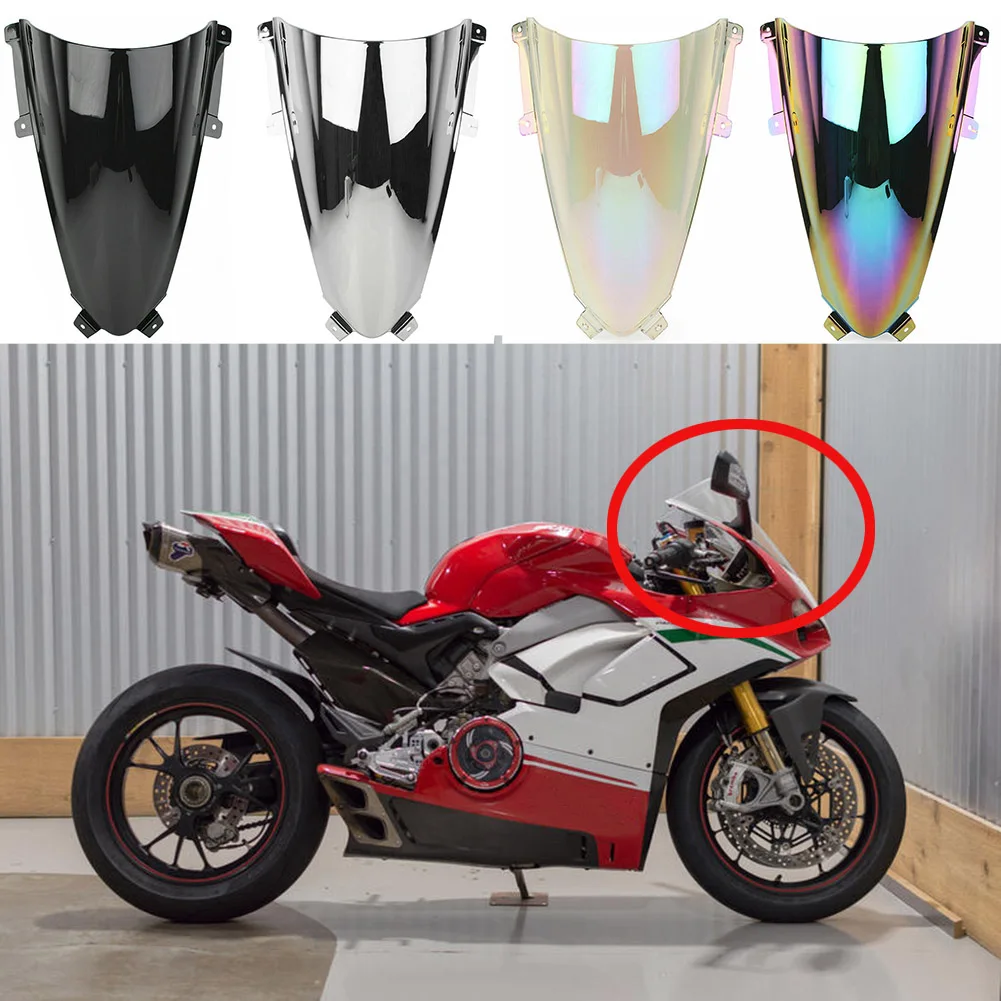 

Clear/Black Front Windshield Windscreen Double Bubble Wind Deflector For Ducati Panigale V4 V4S 2019-2020