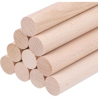 10pcs Wooden Dowel Rods, Unfinished Hardwood Sticks Dowel Rods Wood Sticks for Craft and DIY Macrame Dowel Wooden Poles
