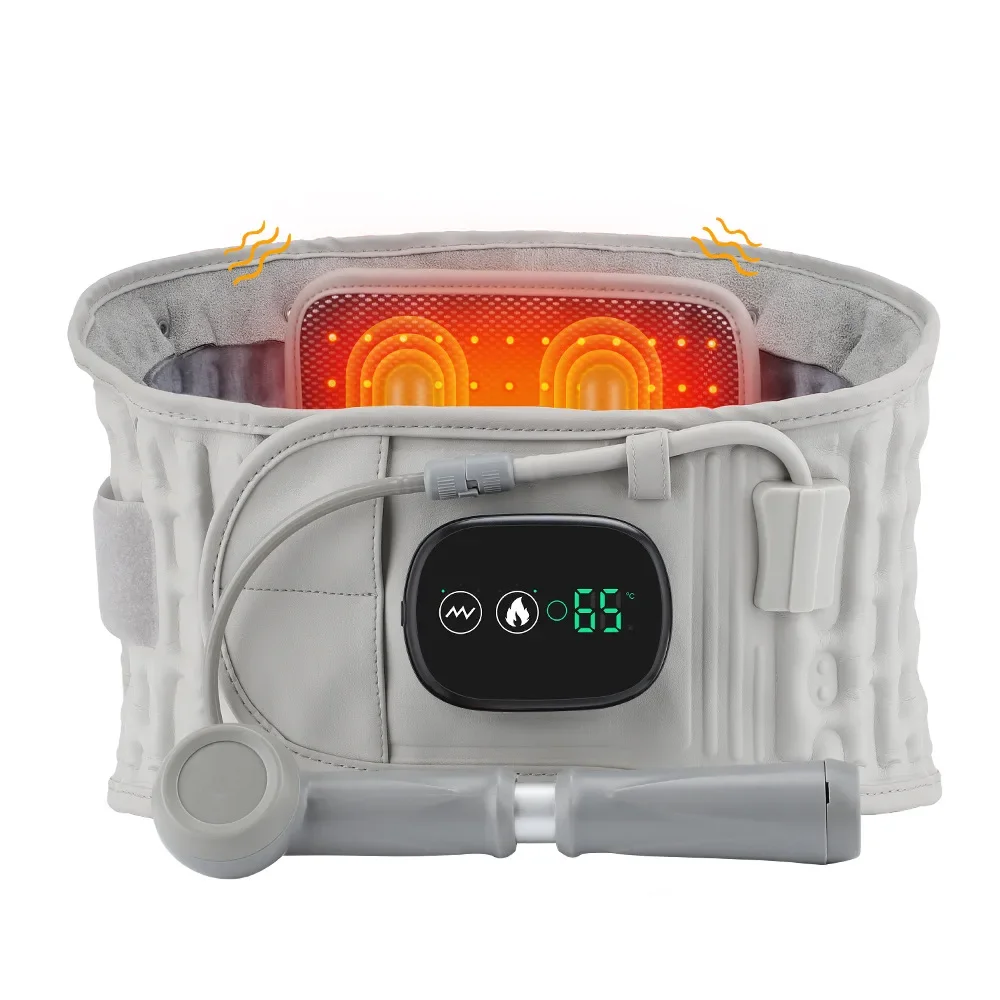 Inflatable Heating Massage Belt Leather Controller Waist Protection Electric Heating Warmth Hot Compress Lumbar Spine Artifact