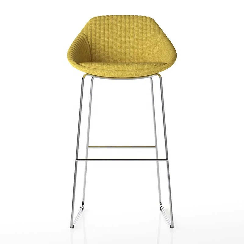 Commercial Furniture Modern Fabric Bar Stool Outdoor Leisure Chair For Office And Home Lounge High Foot Counter Barstools Set