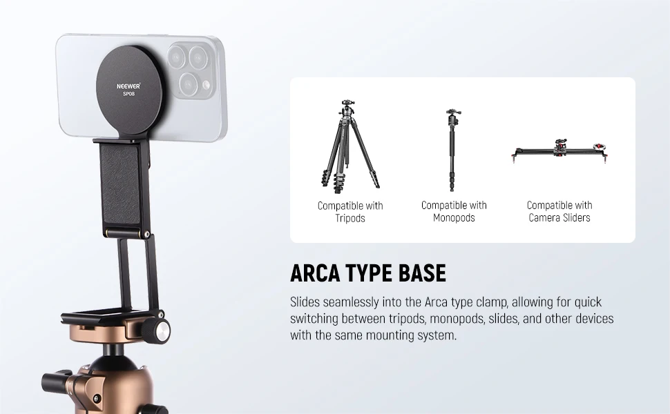 NEEWER Kontinuitätskamerahalterung für Desktop-Monitor, magnetischer dreifach faltbarer Schreibtisch-Telefon-Webcam-Halter für MagSafe, iPhone, iMac, Apple TV – Detail 4