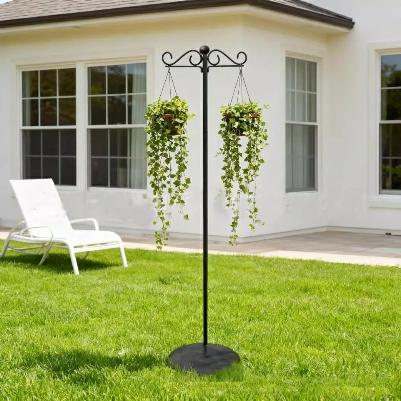 4PCS Iron Shepherd Hooks for Garden Wedding Lantern Hanging Lamp Pendent Flower Rack Floor Standing Column Display Hooks