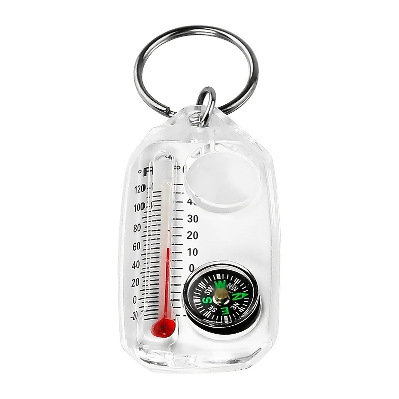 1/3pcs Multifunction Mini Keychain Camping Compass Thermometer Outdoor Climbing Temperature Tester Survival Guiding Compass Tool