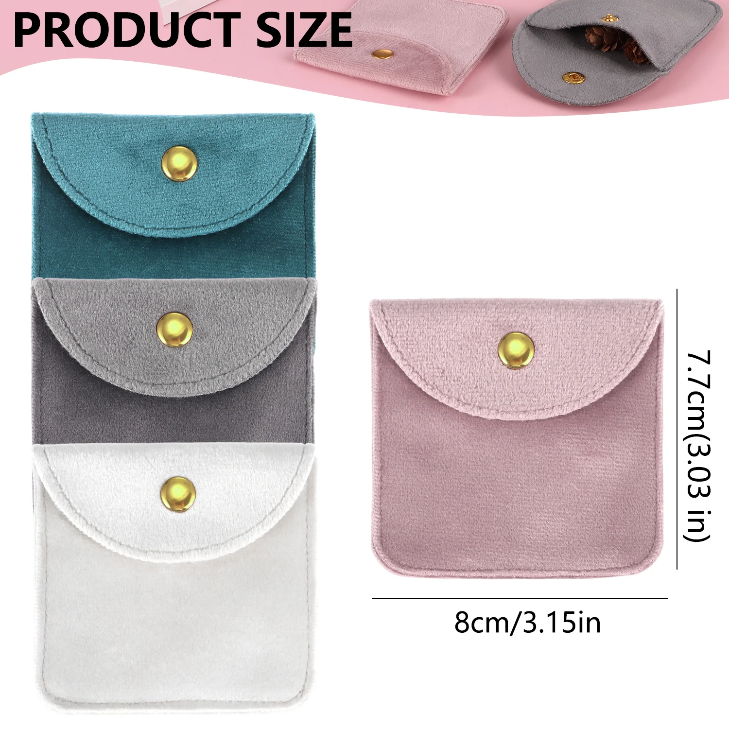 10/100 Piece Short Plush Jewelry Packaging Bag Buckle Bag Ring Earring Bracelet Necklace Storage Wedding Party Chic Gift Bag