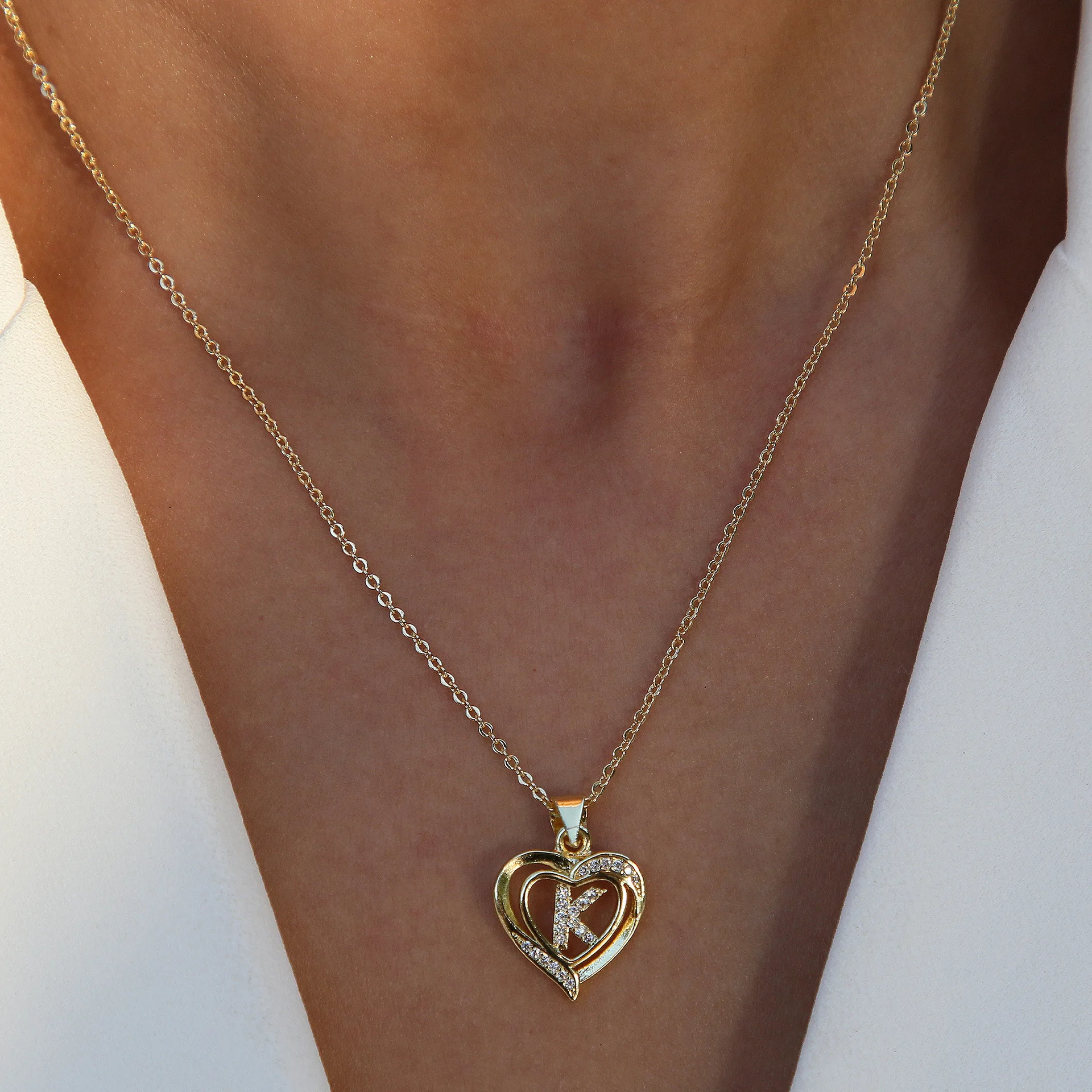 A-Z 영문 이니셜 목걸이 18K 금도금 마이크로 세팅 - Initial Letter Necklace 18K Gold 리뷰 및 가격