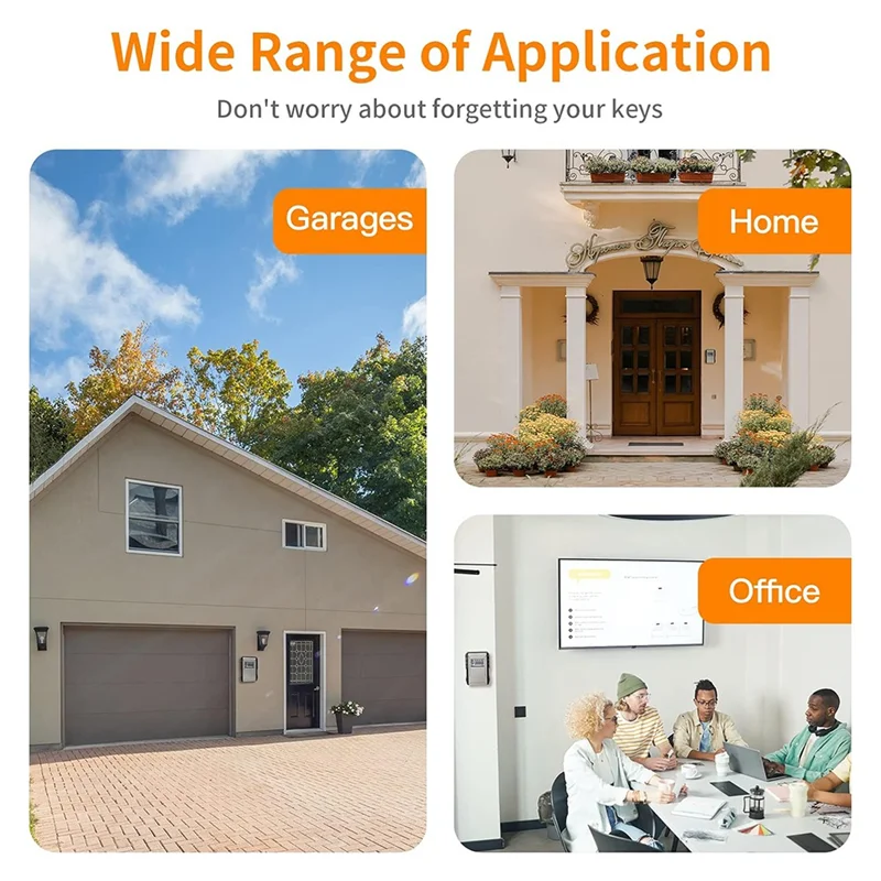 ABFN-Metal كلمة المرور صندوق المفاتيح الحائط 4 أرقام كلمة المرور صندوق تخزين مقاوم للماء مكافحة سرقة قفل آمن صندوق المفاتيح سعة كبيرة