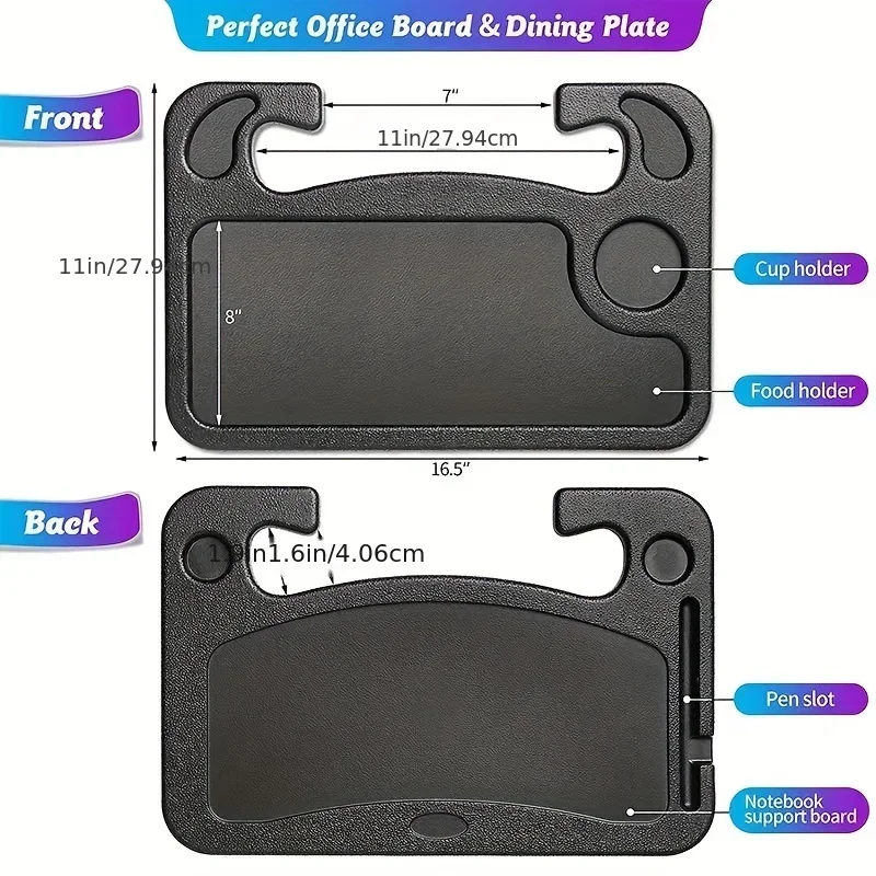 1pc Multifunctional Car Steering Wheel Tray Table Steering Wheel Storage Rack Storage Board Card Table Car Mounted Dining Tray