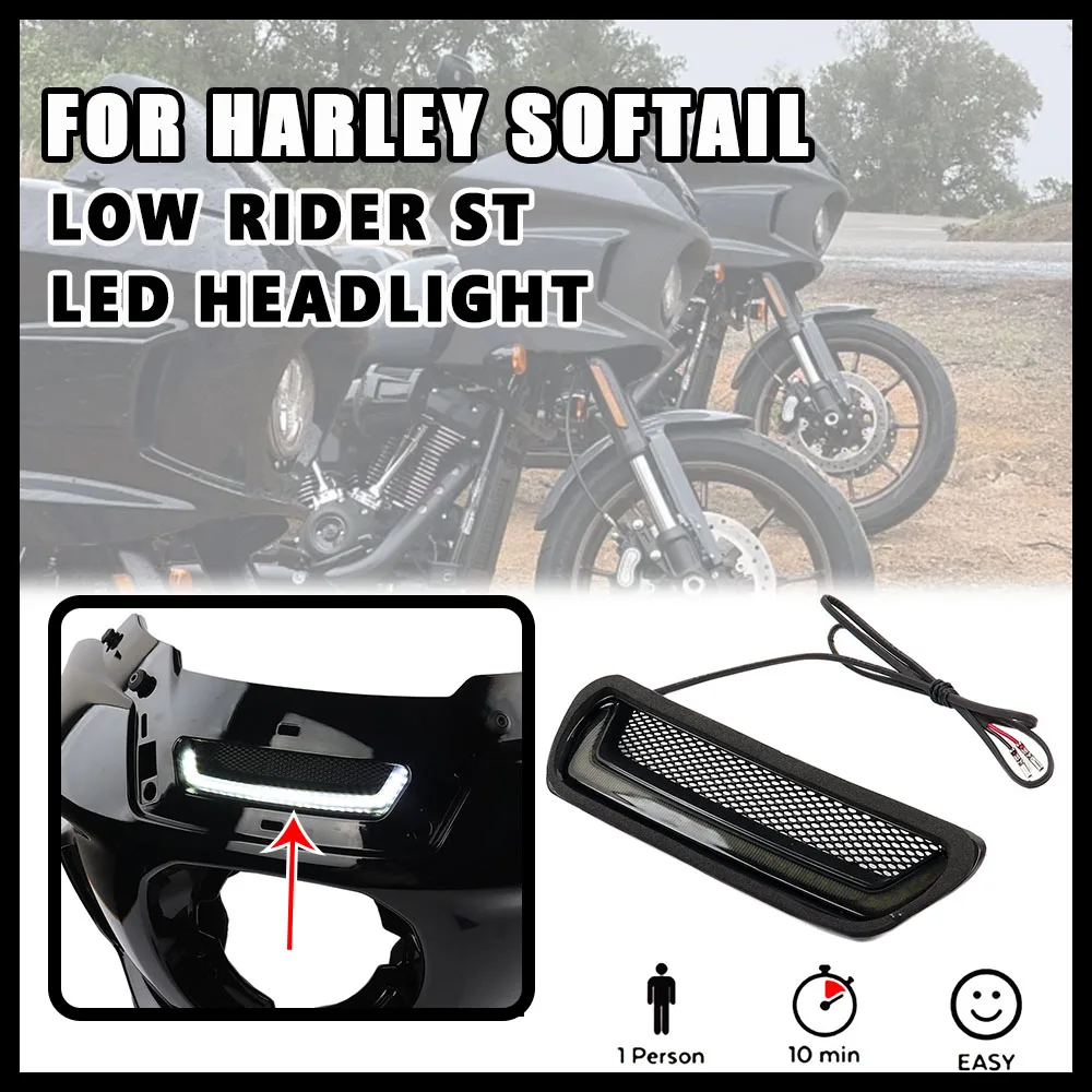 

ABS черный новый мотоцикл для Harley передняя фара Tracer Vent Accent светодиодный Softail Low Rider ST El Diablo FXRST FXLRST 20222024