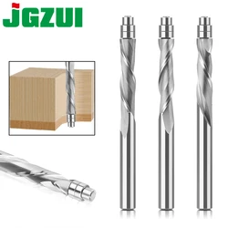 1-3PC 6.35mm Shank Solid Carbide Bearing Guided Two Flute Flush Trim Router Bits Woodworking Milling Cutters End Mill