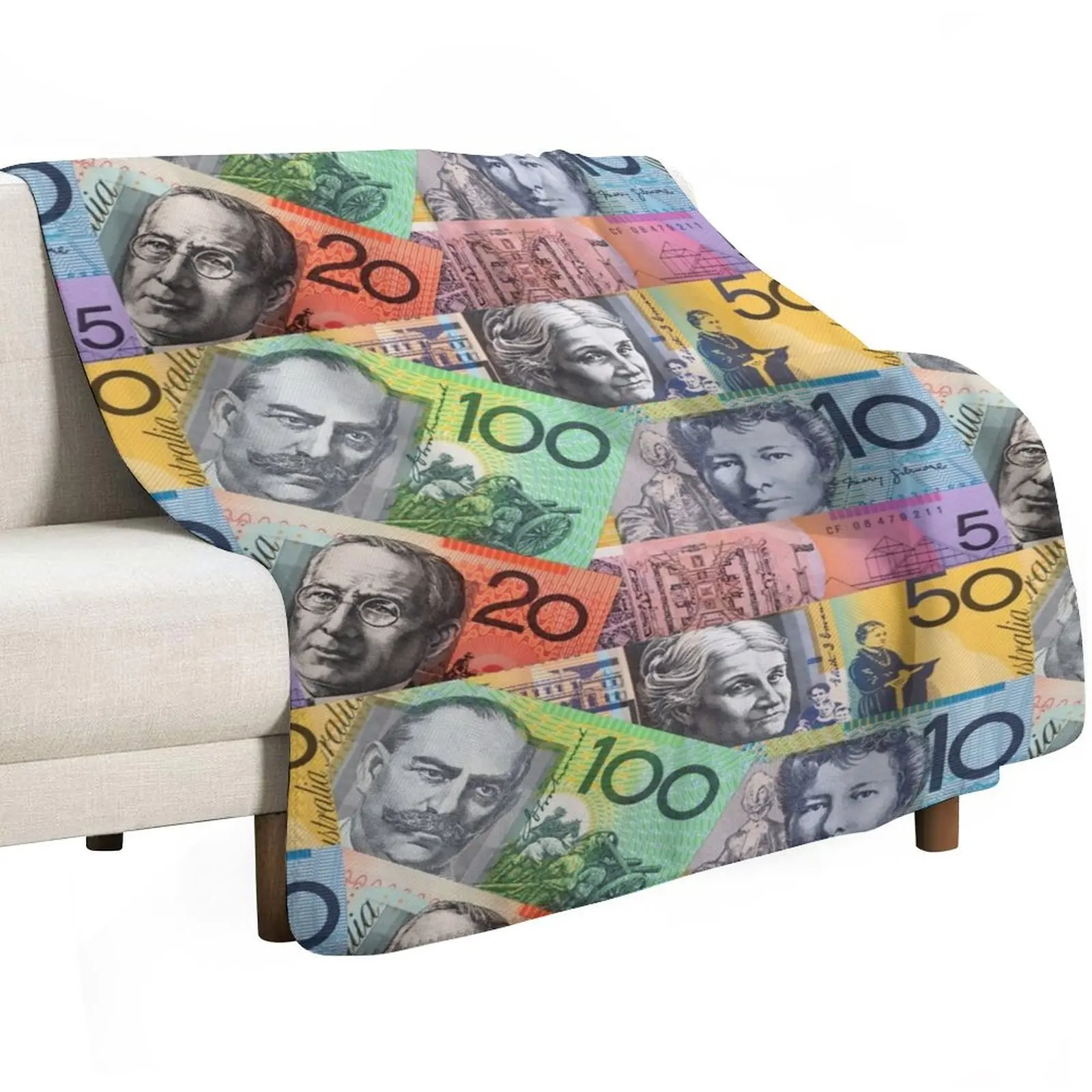 Australian Dollars Throw Blanket All Weather Soft Throw Blanket for Sofa