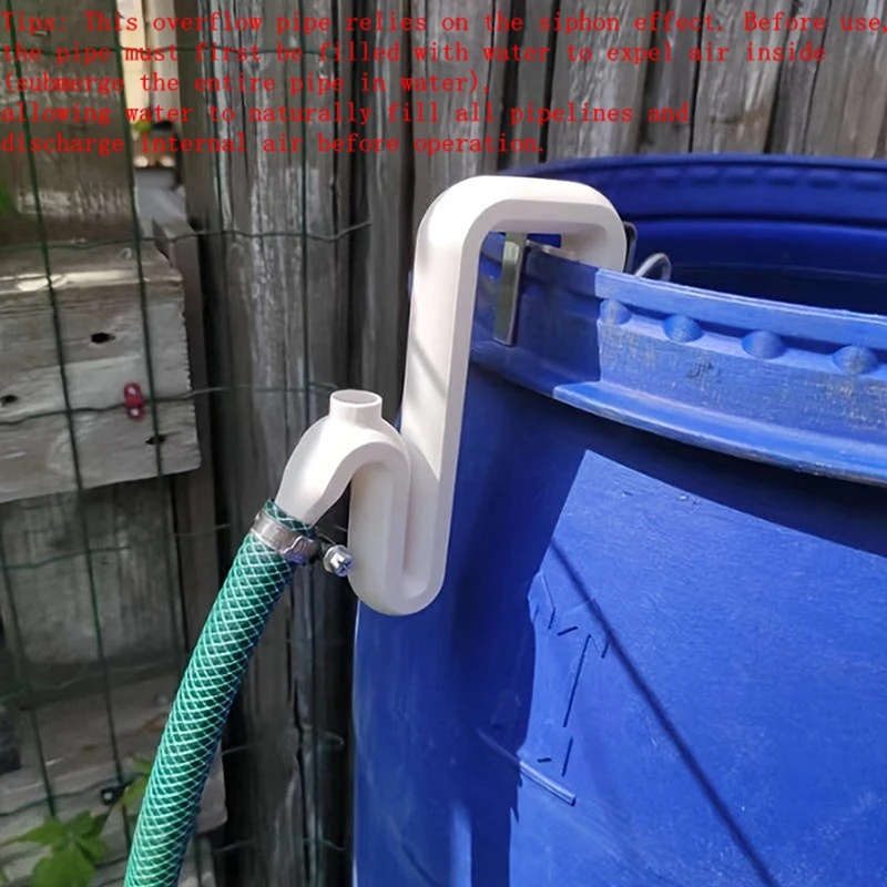 No-Drill Self-Priming Siphon Hose, Auto Drain Fill Pipe for Rainwater Transfer & Overflow