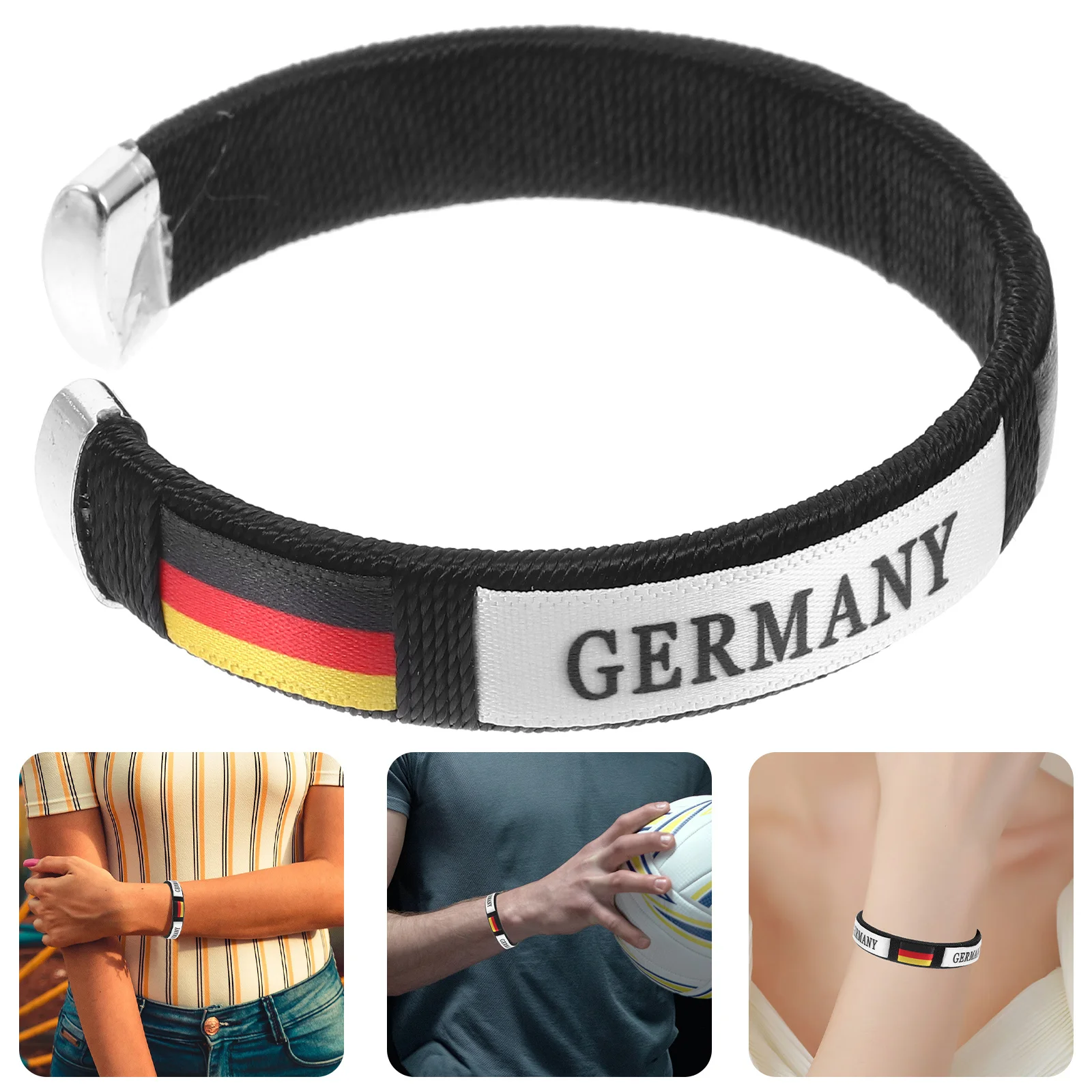 

Fan Wristband For Soccer Lovers Decorative Webbing Bracelet Stretchable Sports Match Accessory Cheering Gift Football Game