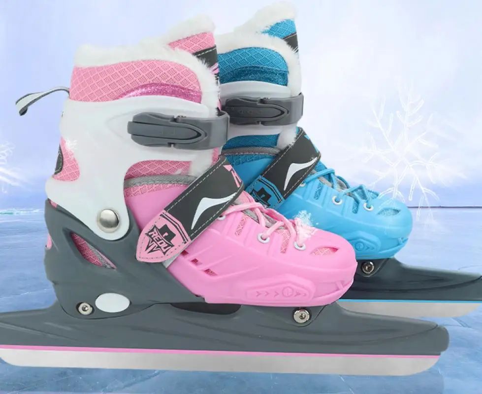 Thermal Beginner Adult Teenagers Kids Adjustable Roller Skate Professional Ice Skating Blade Shoe Winter Ice Hockey Skates Shoes