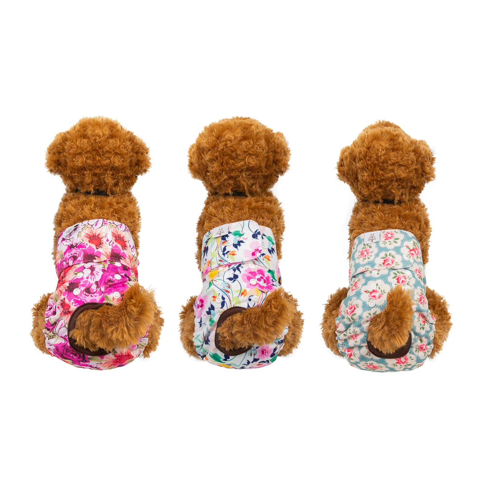 (3pcs per pack) CuteBone Female Dog Diapers Reusable Doggie Period Diapers Washable Dog Nappy Female for Heat Cycle