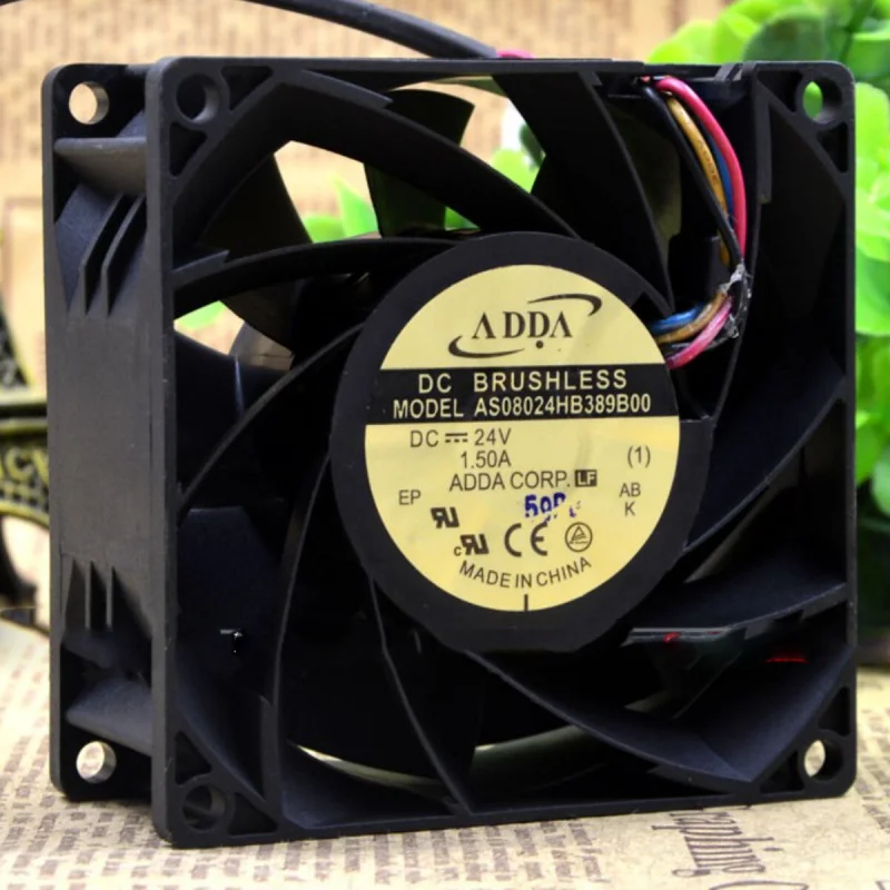 Z ADDA AS08024HB389B00 24V 1.5A 8038 8cm 4-wire Industrial Cooling Violent Fan