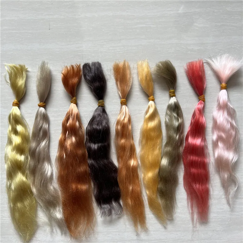 Different Colors Reborn  Doll BJD Mohair Gold Brown Orange Pink Colors Mohair for DIY 1/4 1/6 Dolls Hair Wigs Accessory