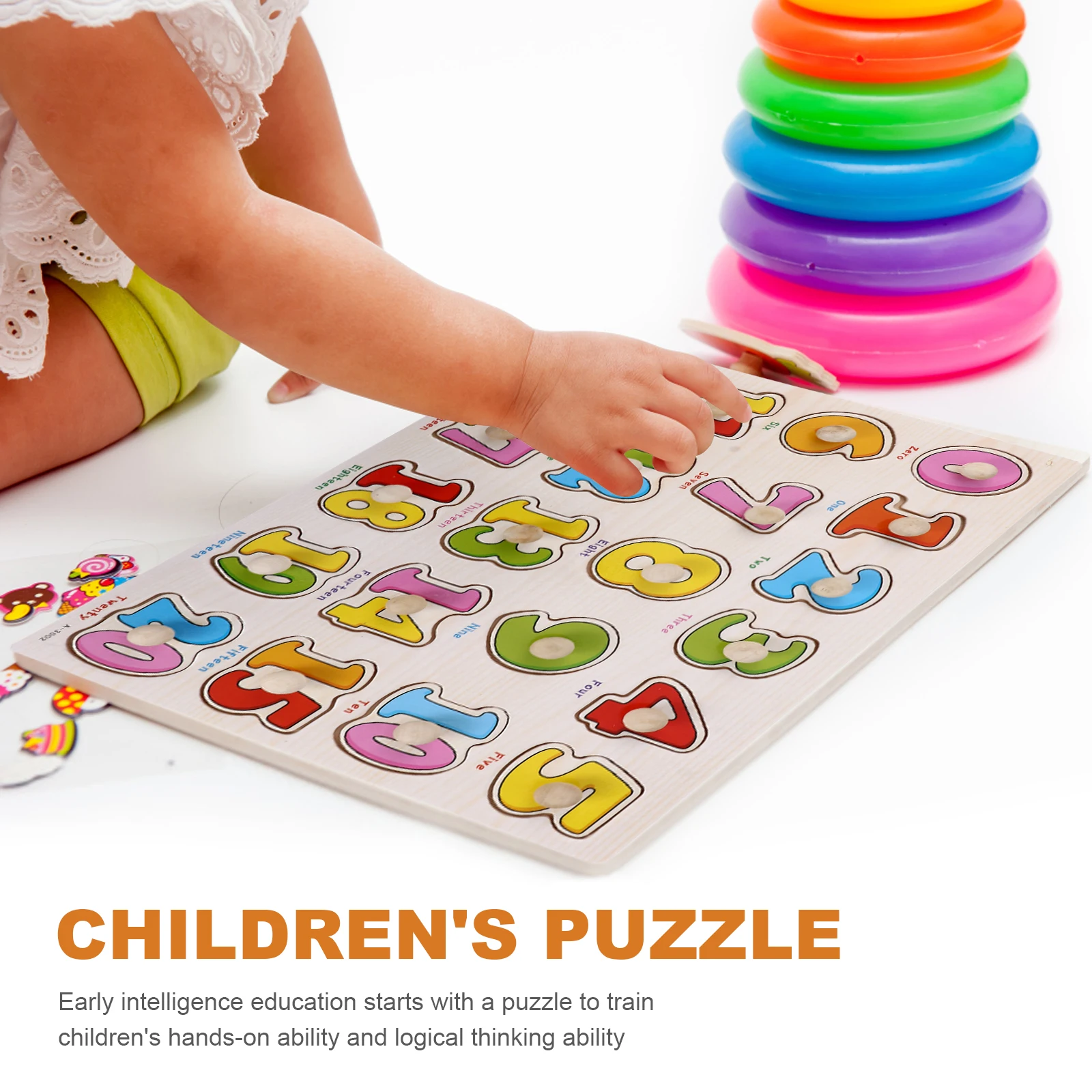 

1 set Wooden Jigsaw Puzzle for Kids Educational Toy 3D Game Children Puzzle Toy Plaything Early Learning Puzzles