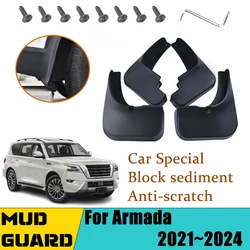 4PCS For Nissan Armada Patrol QX80 Y62 2021~2024 Mudflap Mudflaps Fender Front Rear Flaps Splash Guard Car Accessories Mud Flaps