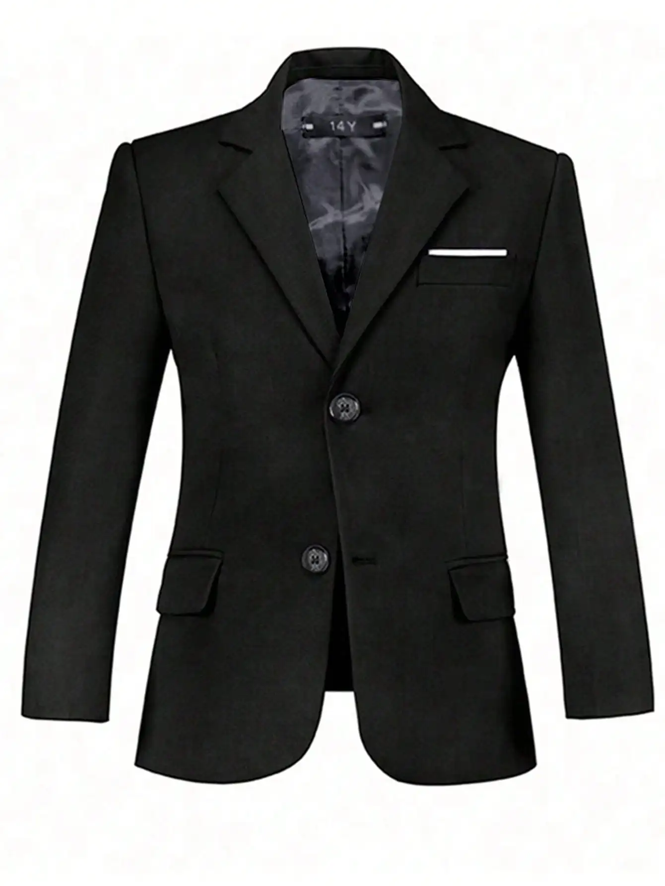 

Черный однобортный пиджак для мальчиков, приталенный крой, для возраста от 14 лет