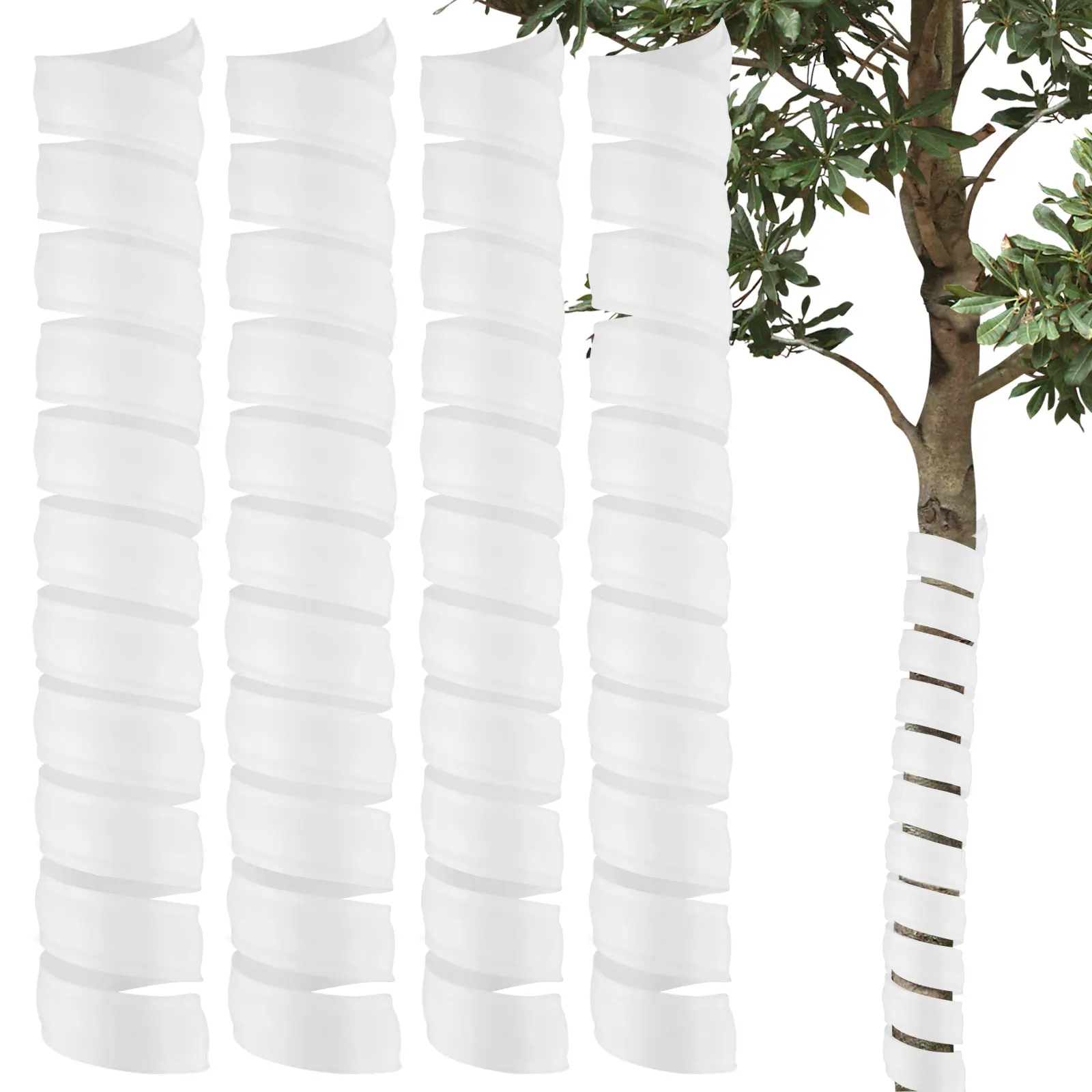 

4 Pack Tree Trunk Protector Reusable Plastic Tree Guards Universal Tree Bark Wrap Protectors 15.7 Inch Long Tree Trunk Guard