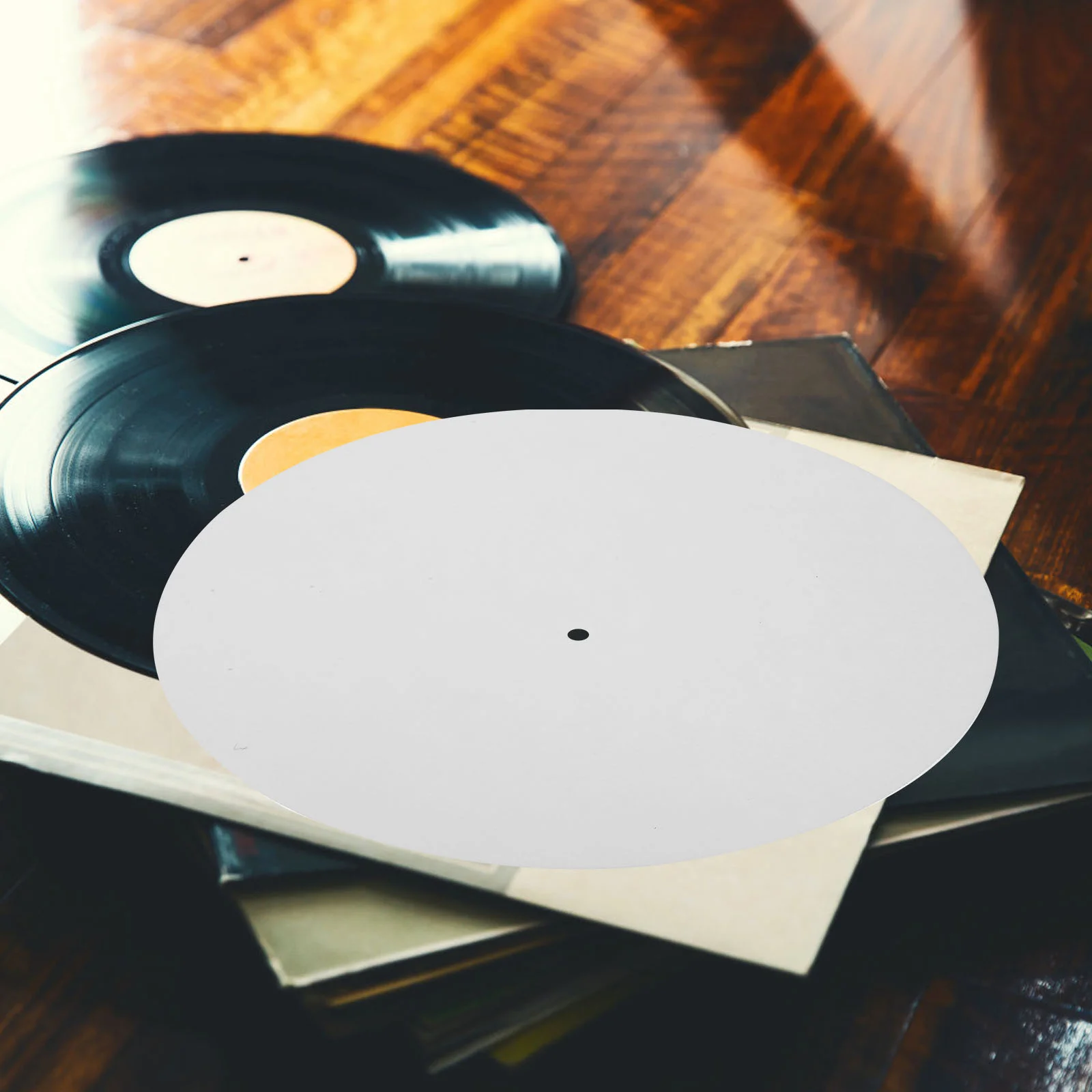 

2 Pcs Record Mat Turntable Slipmat Vinyl Records Platter Recorder Protective Felt Round Player