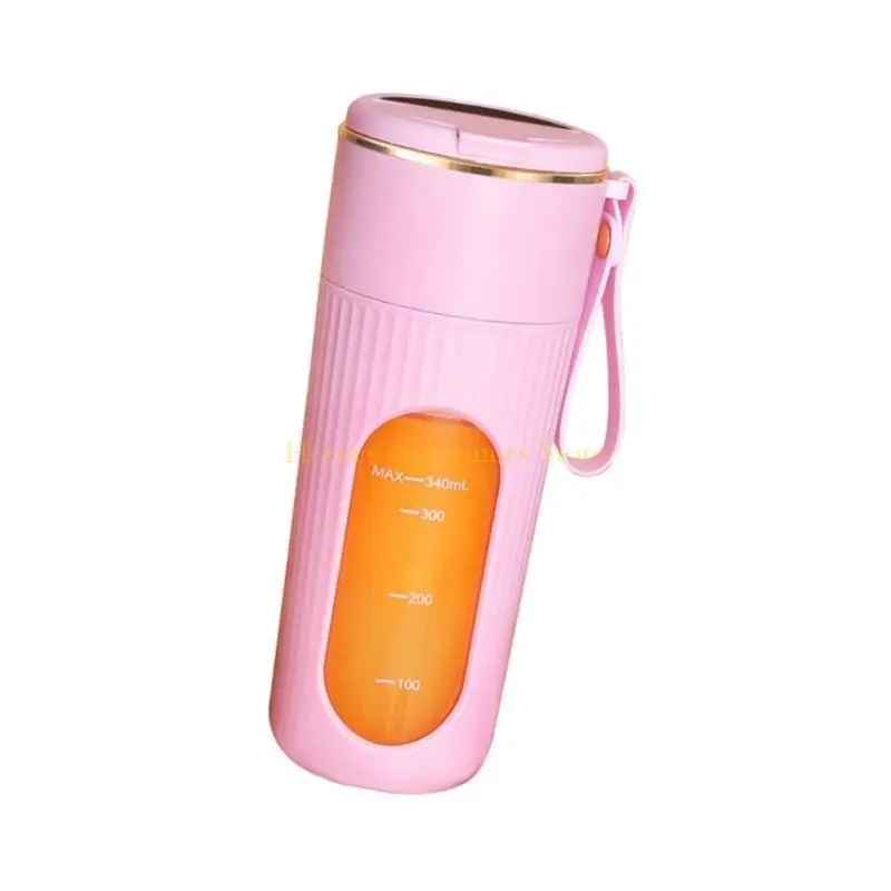 D0AB 340mlポータブルエレクトリックブレンダーUSB C充電式コードレスジューサーパワフルジューサーカップスムージージュースフードミキシング用