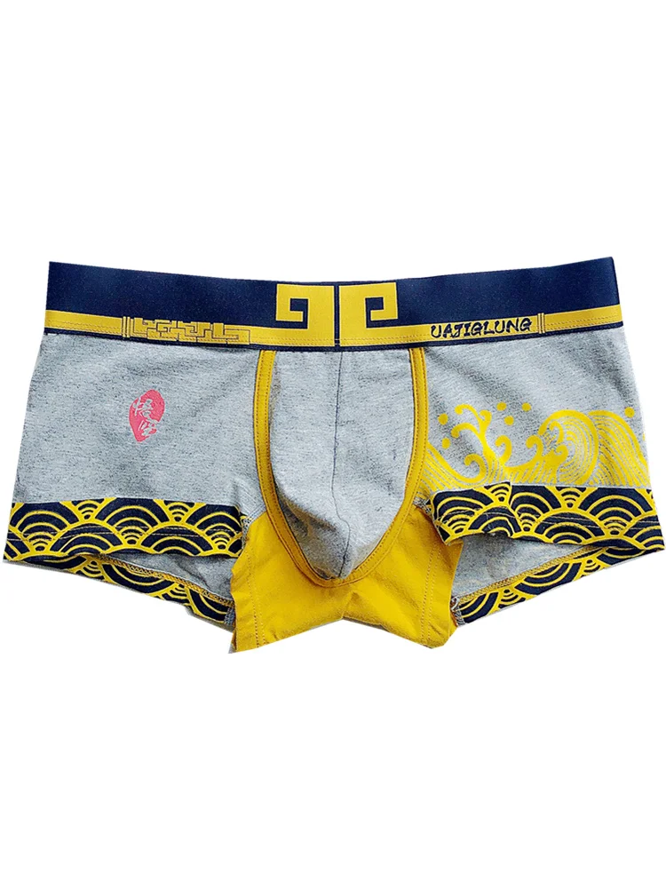 2pcs/lot Men\'s underwear cotton U convex sexy hipster Wukong printed Boxer underwear