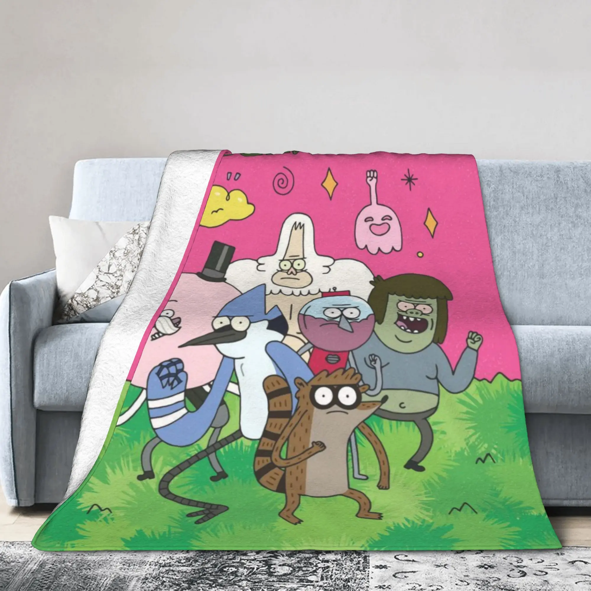 Mordecai and The Rigbys Blankets Coral Fleece Plush  Cozy Lightweight Thin Throw Blankets for Sofa Plush Thin Quilt