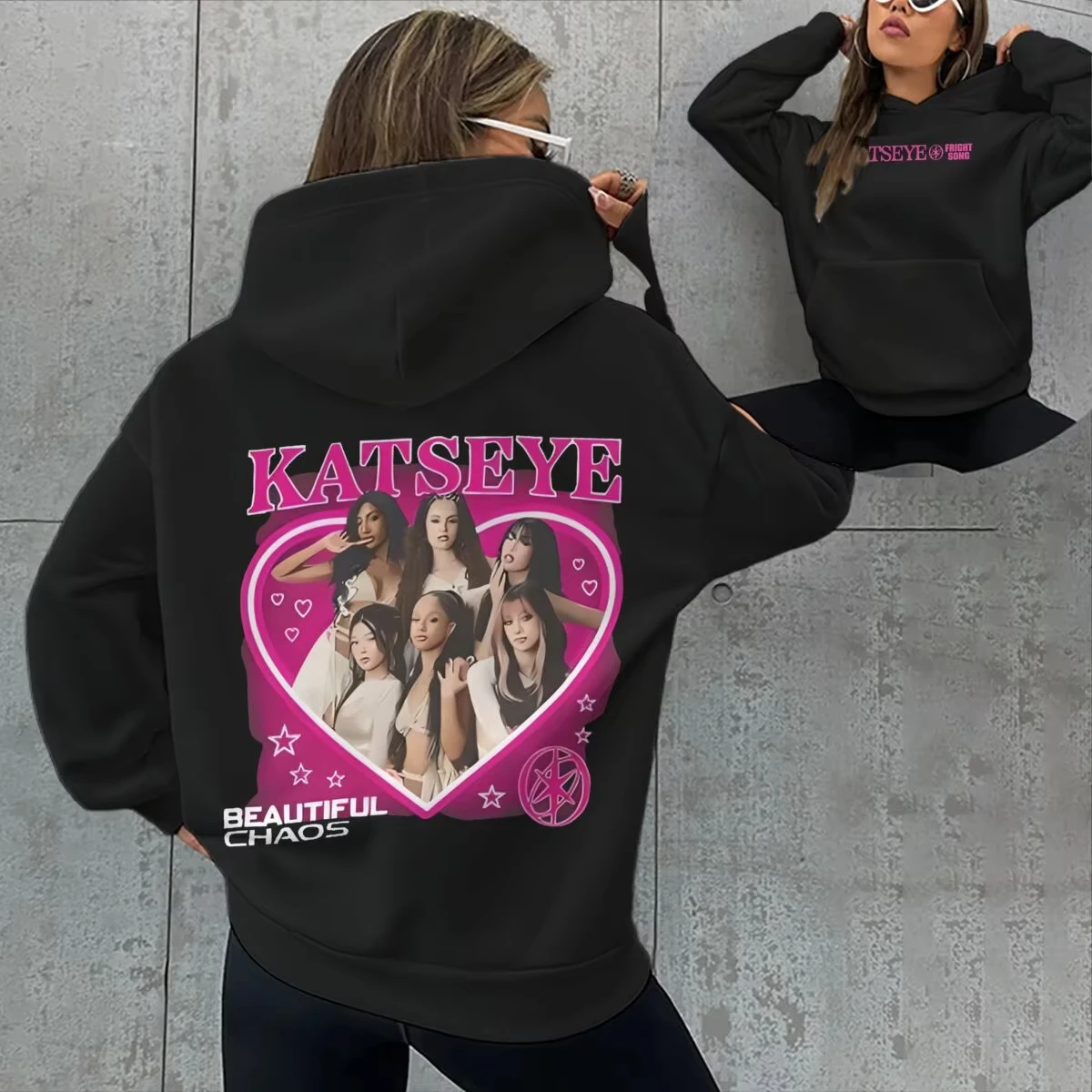 

Fashion Kpop Katseye Beautiful Chaos Album Graphic Hoodie Women Men Fashion Y2K Sweatshirt Hip Hop Streetwear Casual Tops