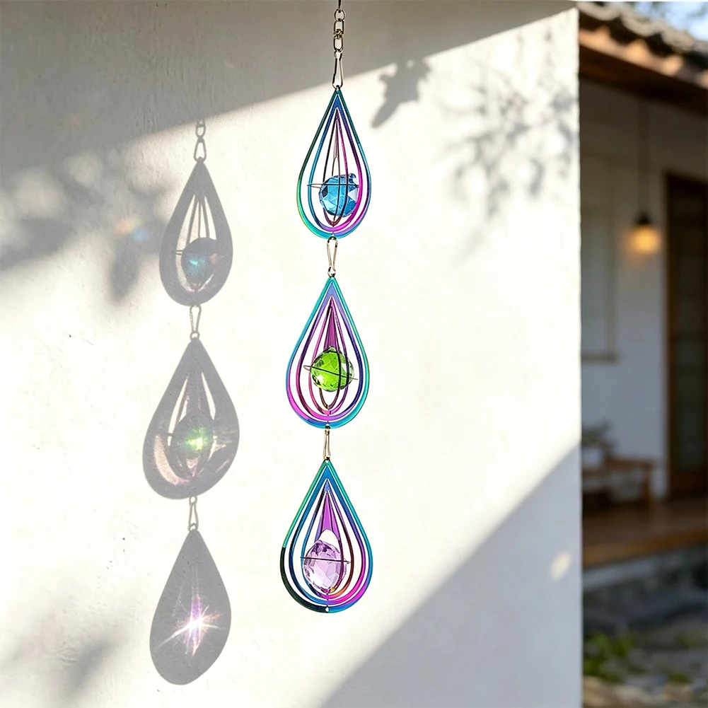 Tropfenförmiges Windspiel Hängendes Ornament Kristallglas-Prisma Anhänger Sonnenfänger für Fenster Terrasse Innenbereich Wanddekoration Geschenk – Detail 2