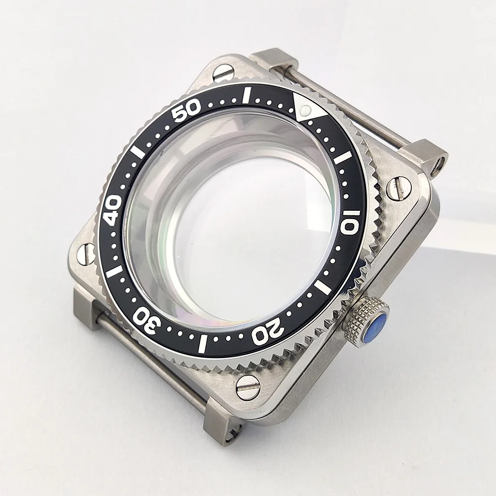 

Новый корпус NH35, серебряный сапфировое стекло, корпус из нержавеющей стали, кожаный ремешок, алюминиевый безель, детали для часов, комбинированные комплекты, корпус для часов