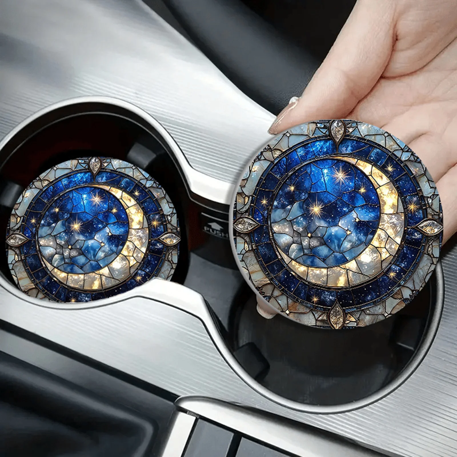 2 Pack Car Cup Holder Coasters Car Accessories Interior Decor Car Coasters Cup Pad Mat Coasters Gifts for Women Men Mom
