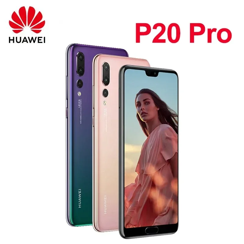 هواوي P20 Pro 4g الهاتف الذكي وحدة المعالجة المركزية كيرين 970 شاشة 6.1 بوصة 40MP كاميرا 4000mAh بطارية أندرويد الأصلي الهاتف المستخدم